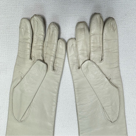 Vintage Silk-Lined Italian Kidskin Leather Elbow Gloves - Picture 8 of 16